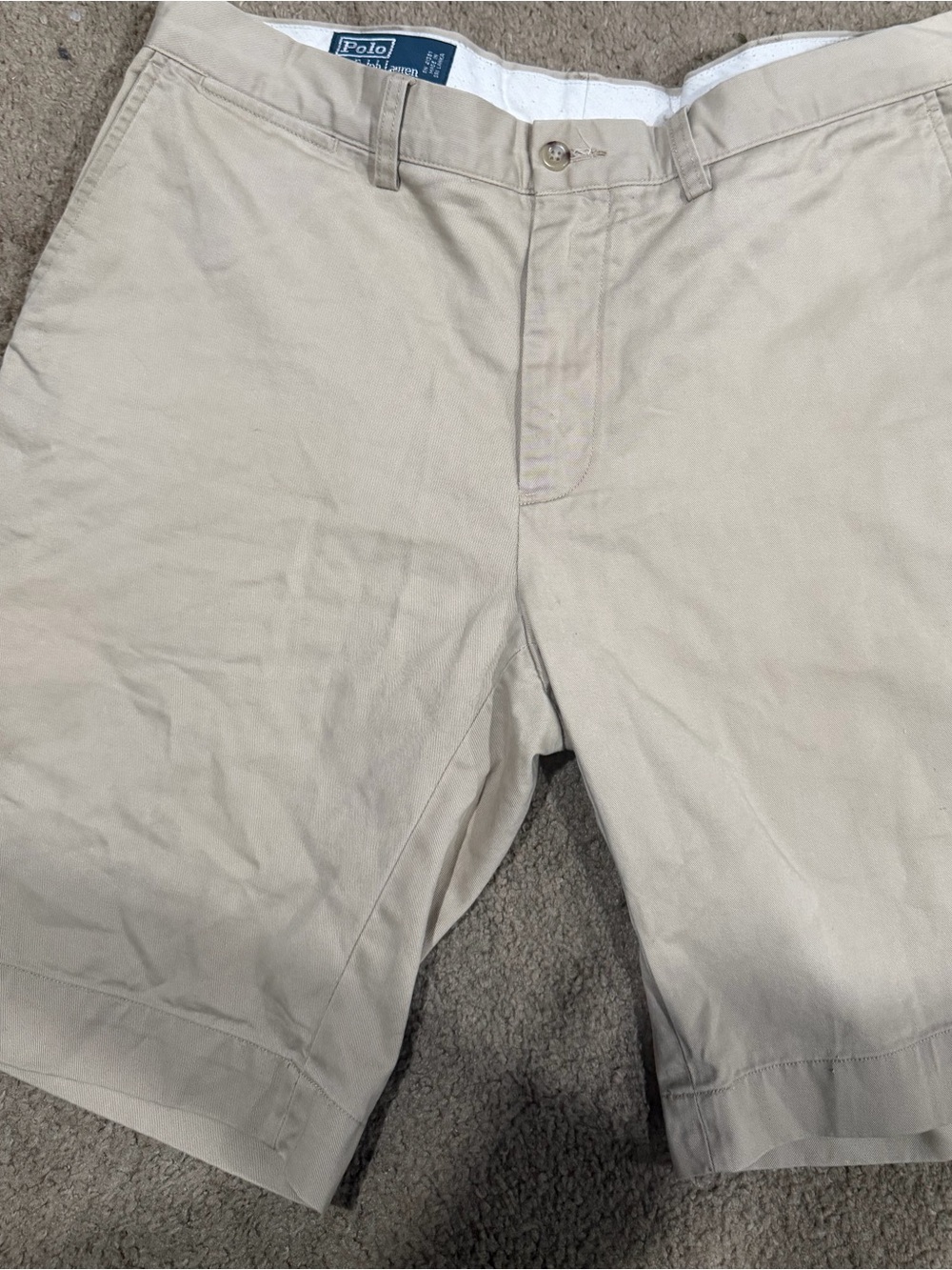 Polo by Ralph Lauren Beige Flat Front Chino Shorts